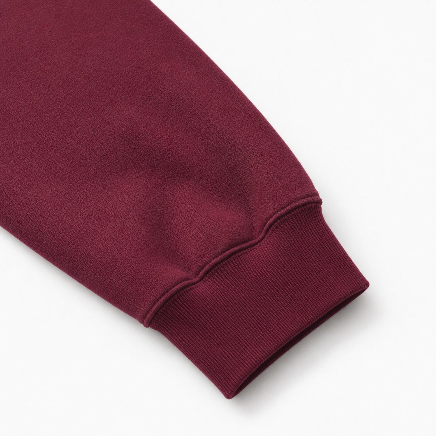 Close-up of the FineAF Visionary sweatshirt sleeve volume and ribbed cuff