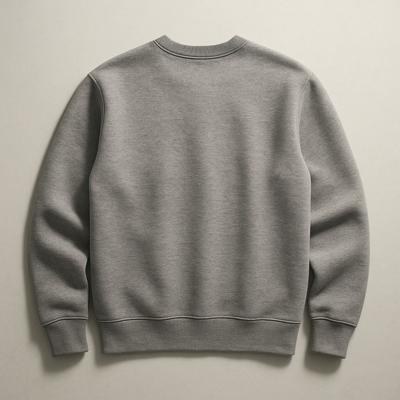 Back view of FineAF Magnetic grey sweatshirt, lightweight fleece in matte heather finish