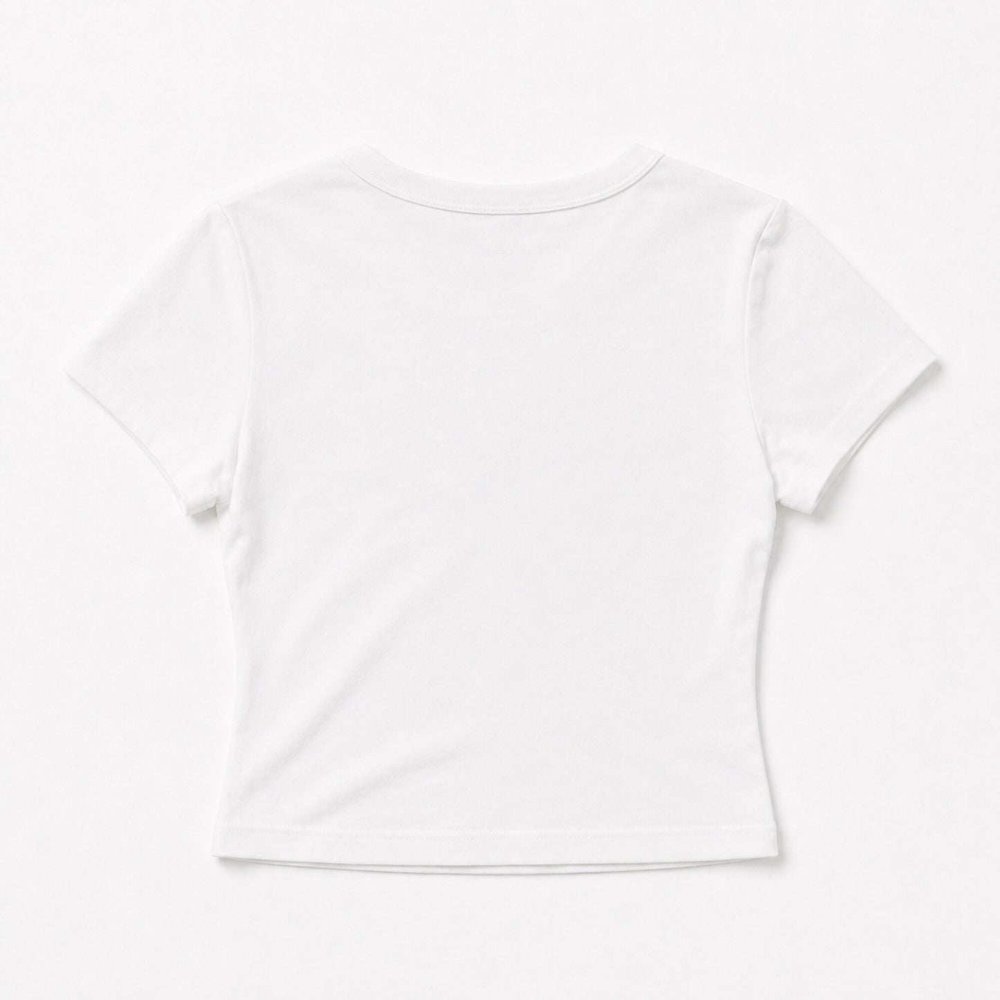 Back flat lay of the white FineAF Cropped Tee