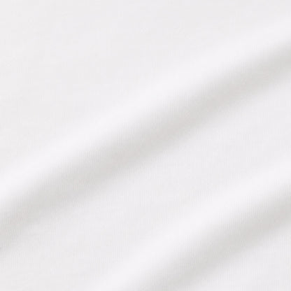 Close-up of the opaque white cotton-elastane jersey used in the FineAF Cropped Tee