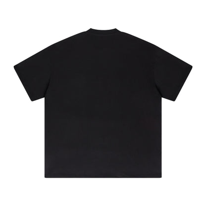 FineAF Collection One heavyweight drop-shoulder T-shirt in Black, back flat lay