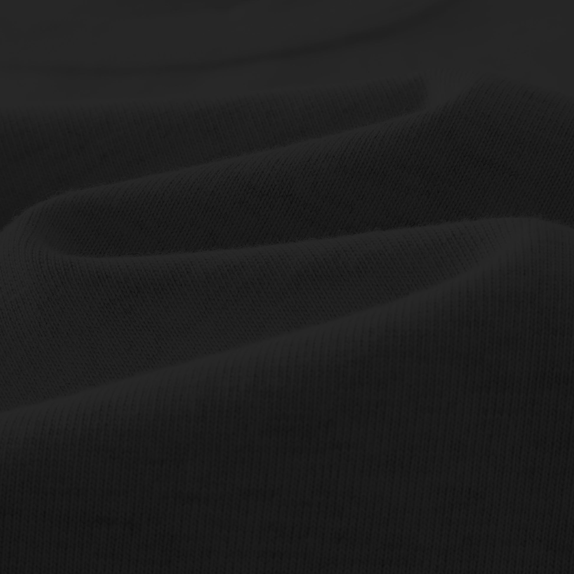 FineAF Black heavyweight T-shirt fine cotton jersey fabric close-up