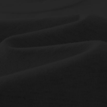 FineAF Black heavyweight T-shirt fine cotton jersey fabric close-up