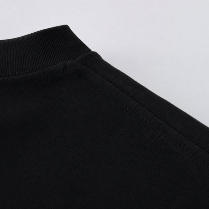 FineAF Black heavyweight T-shirt dropped shoulder and sleeve seam detail
