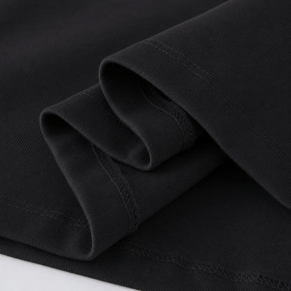FineAF Black heavyweight T-shirt sleeve opening detail