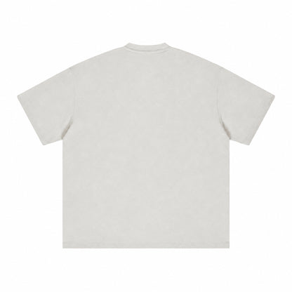 FineAF Collection One heavyweight drop-shoulder T-shirt in Oat, back flat lay