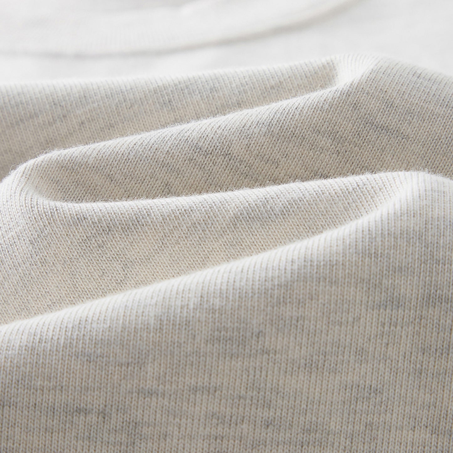 FineAF Oat heavyweight T-shirt fine cotton jersey fabric close-up