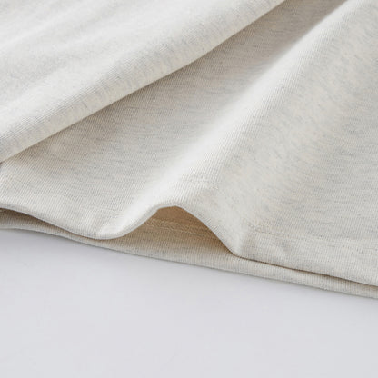 FineAF Oat heavyweight T-shirt straight hem and side seam detail