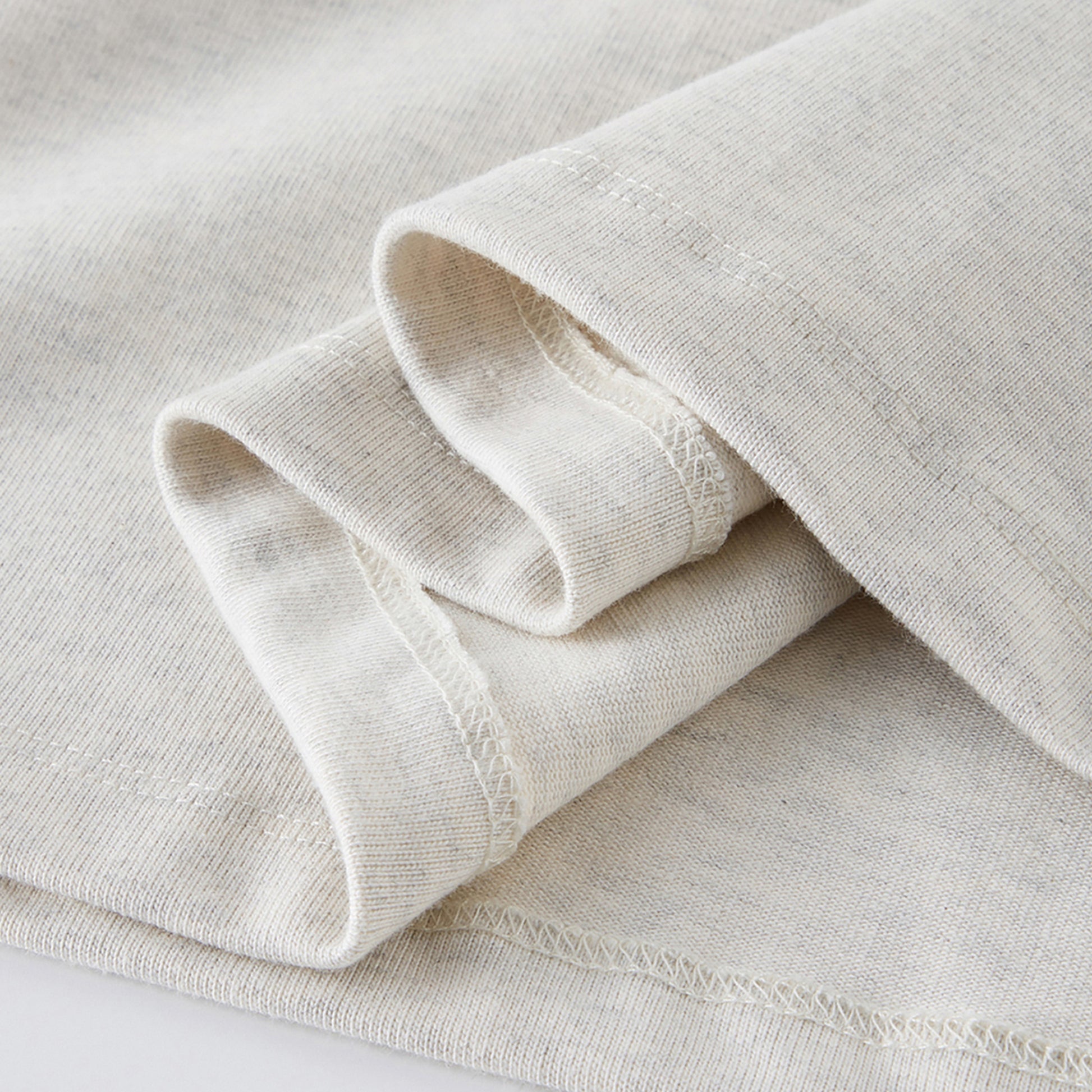 FineAF Oat heavyweight T-shirt sleeve opening detail