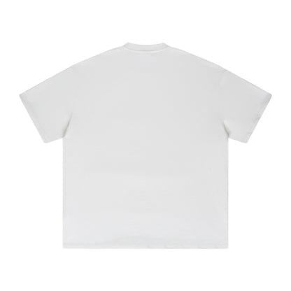 FineAF Collection One heavyweight drop-shoulder T-shirt in White, back flat lay