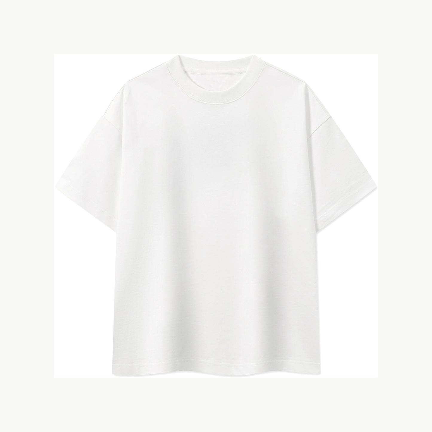 Front flat lay of the white FineAF Boxy Tee showing its square 400 g/m2 cotton cut