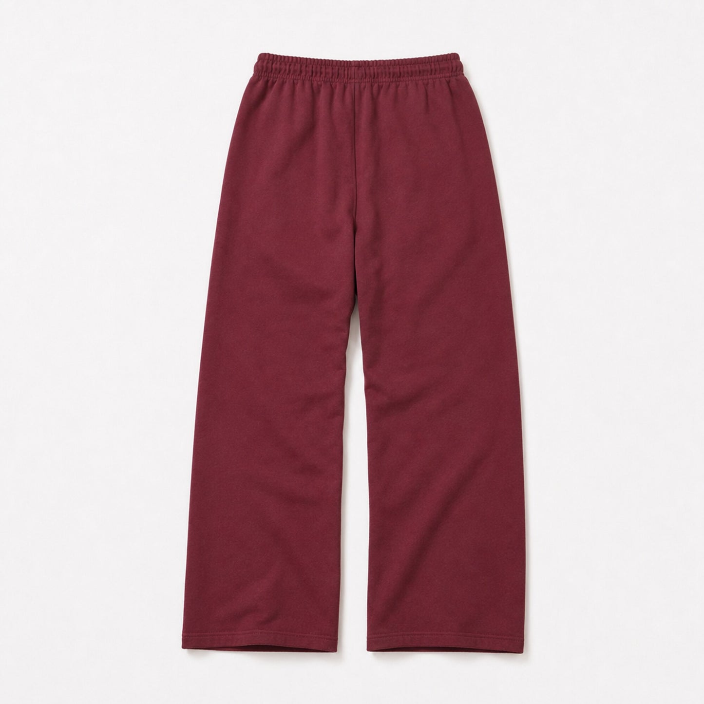 Back flat lay of FineAF Visionary deep-wine pants showing a clean back and straight open legs.