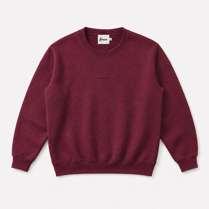 Alternate front flat lay of the FineAF Visionary wine sweatshirt